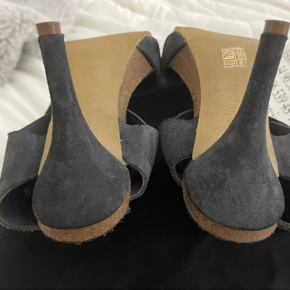 Pedro García Lila Black Suede Ankle Strap Sandal 9 US / 39 EU women’s shoe - Picture 6 of 6
